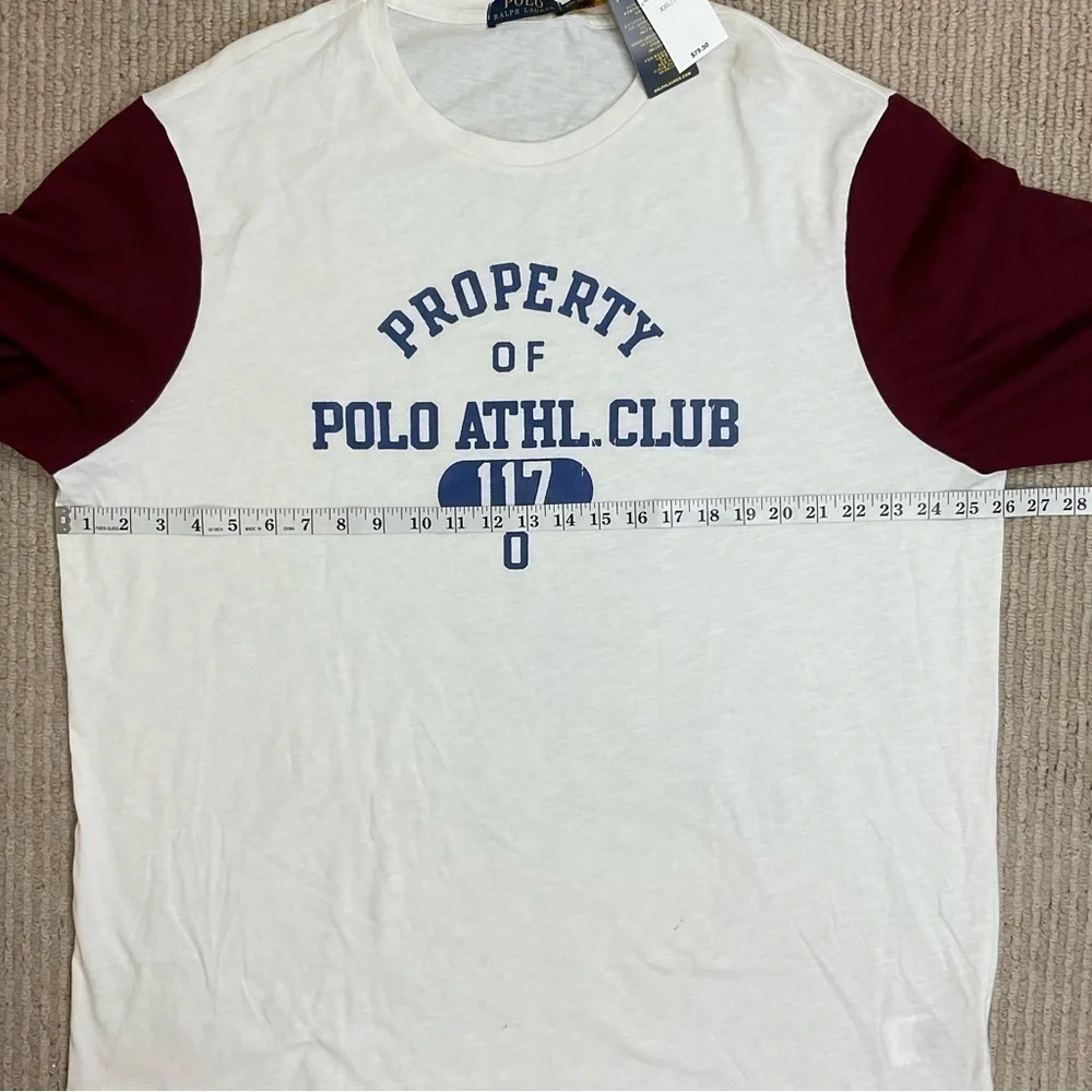 Polo By Ralph Lauren Raglan Athletic Club Baseball 3/4 Sleeve Top Size XXL